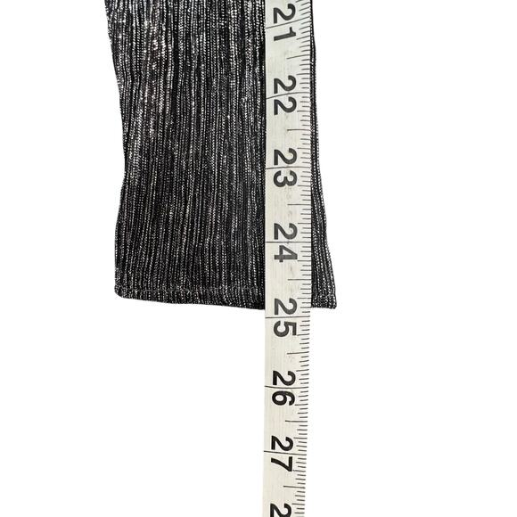 BCBGMAXAZRIA Midi Dress Large Gunmetal Glitter Mesh Bodycon Evening Glamour NEW - Picture 12 of 16